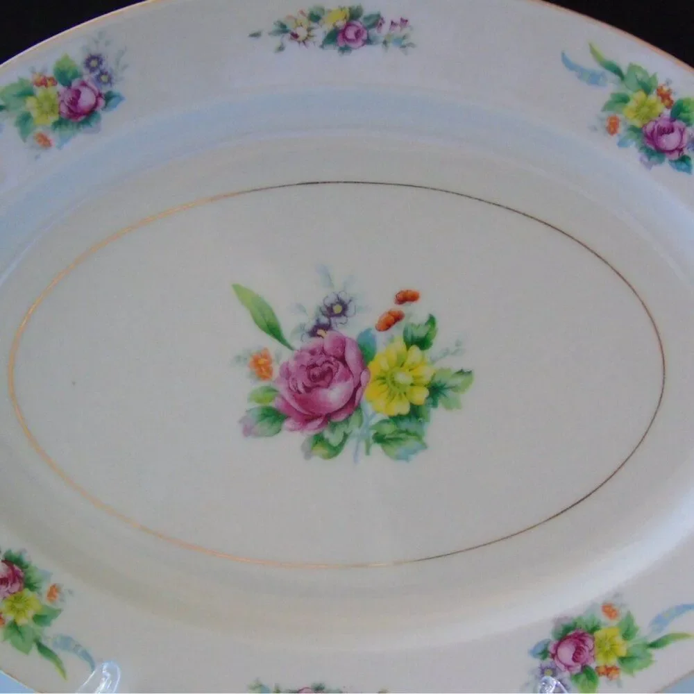 Occupied Japan Serving Platter Vintage Sone China WWII Japan Serving